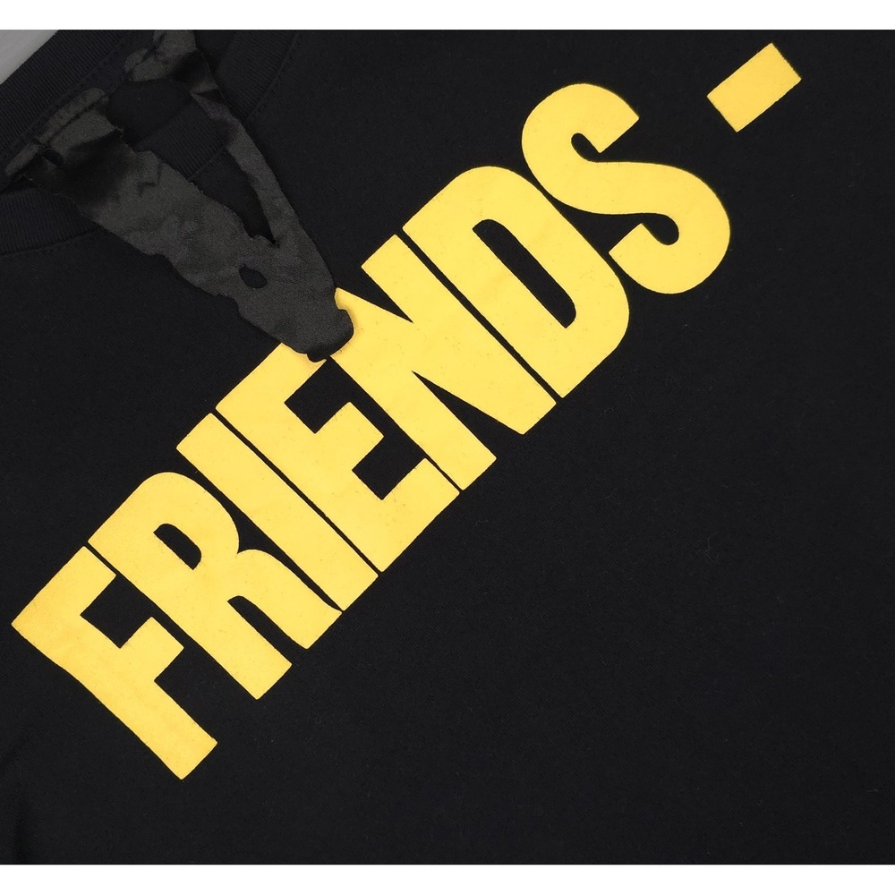VLONE Shirt Mens Large Black Friends - V Graphic Streetwear Tee USA Virgil Abloh